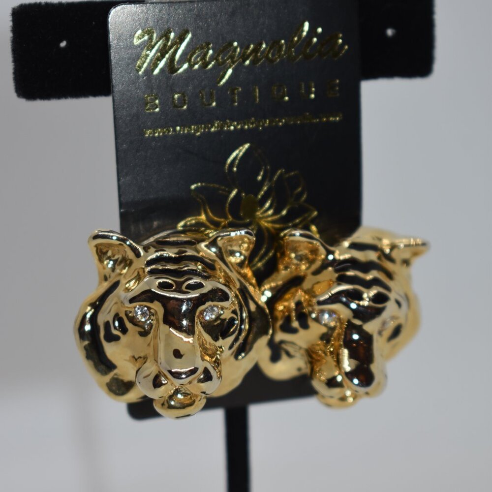 Vintage Doreen Ryan Tiger Earrings RARE